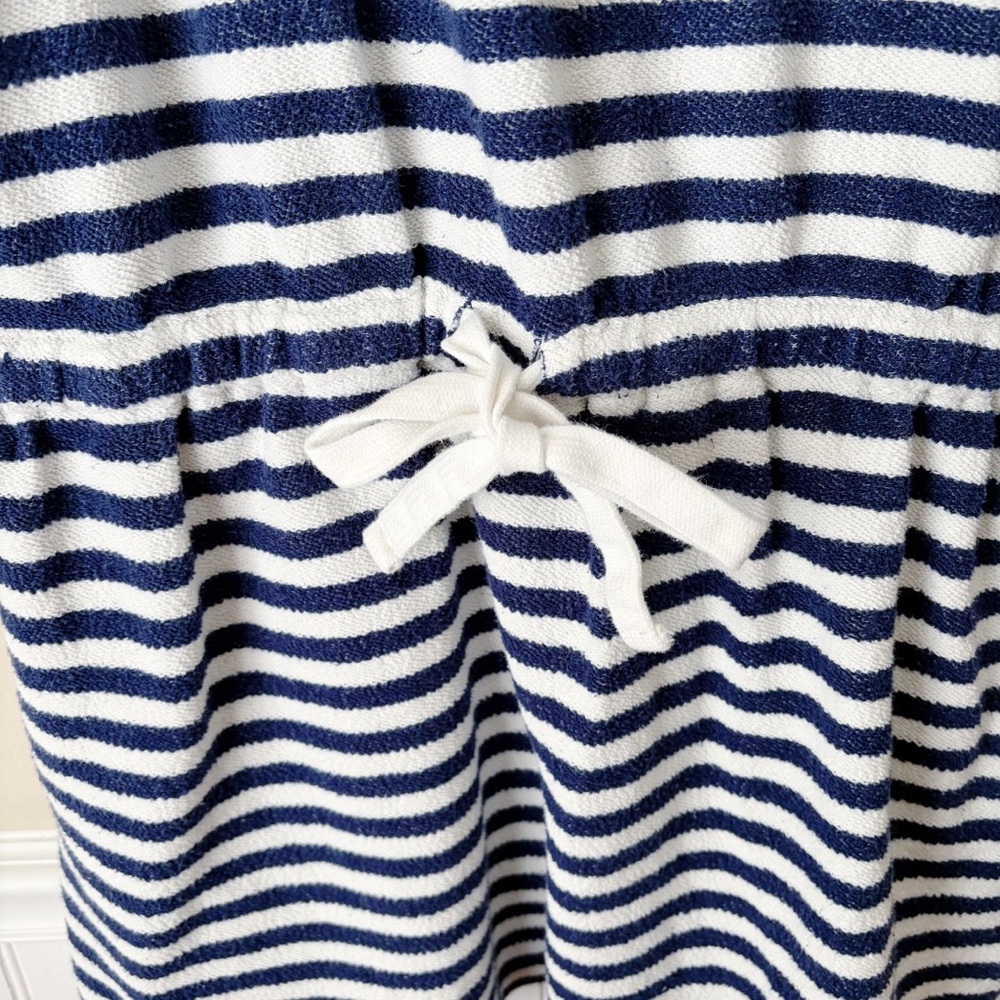 Vineyard Vines | Terry Cloth Above Knee Dress Nautical Striped Navy White Large - Picture 5 of 9